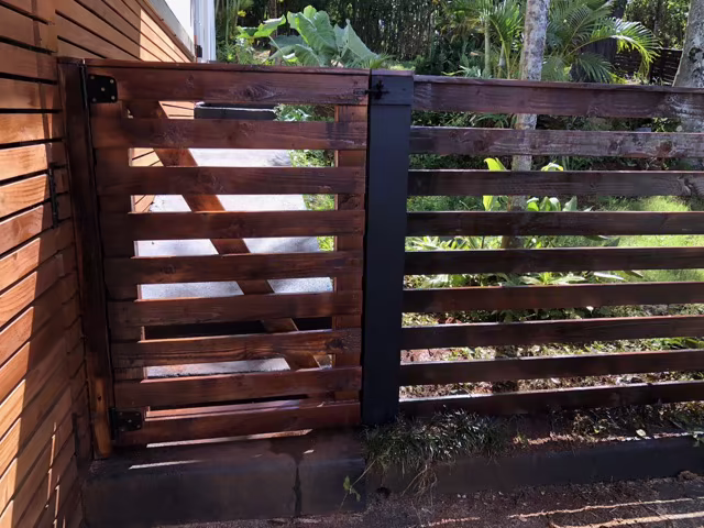 Custom fence installation project on Kauai.