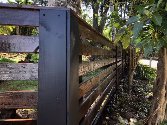 Custom fence installation project on Kauai.