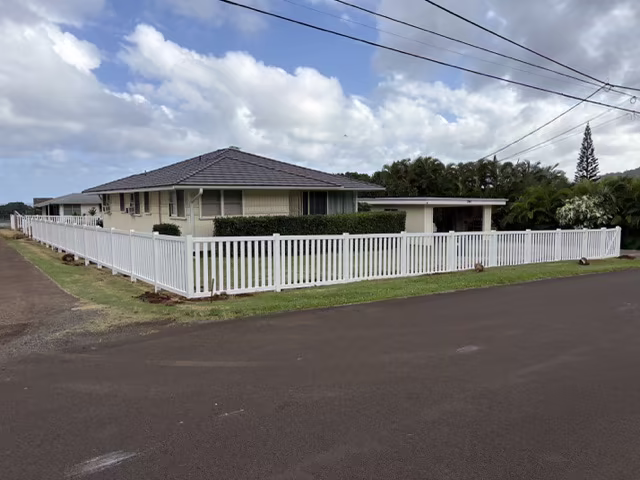Custom fence installation project on Kauai.